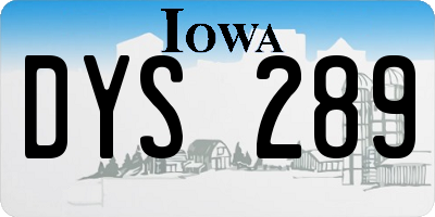 IA license plate DYS289