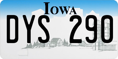 IA license plate DYS290