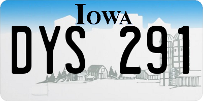 IA license plate DYS291
