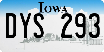 IA license plate DYS293