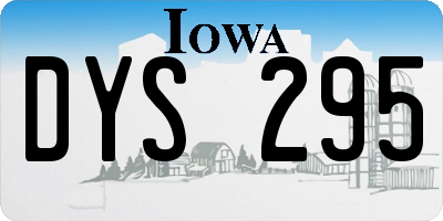 IA license plate DYS295