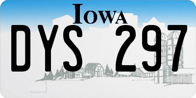 IA license plate DYS297