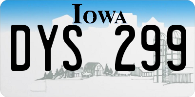 IA license plate DYS299