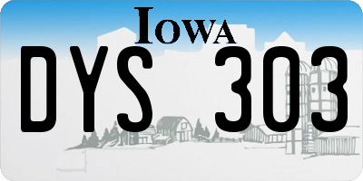 IA license plate DYS303