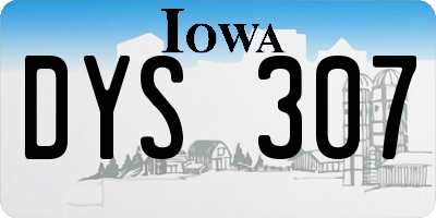 IA license plate DYS307
