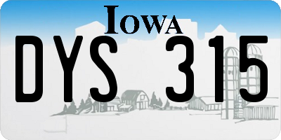 IA license plate DYS315