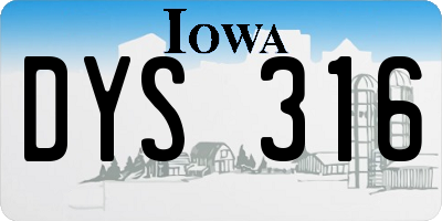 IA license plate DYS316