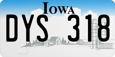 IA license plate DYS318