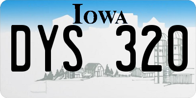 IA license plate DYS320