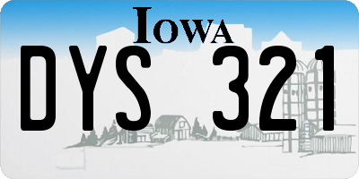 IA license plate DYS321