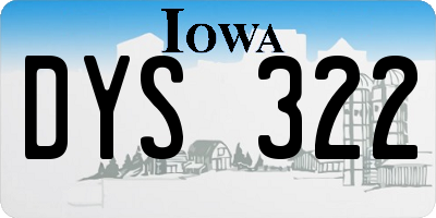 IA license plate DYS322