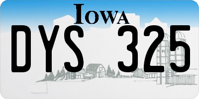 IA license plate DYS325