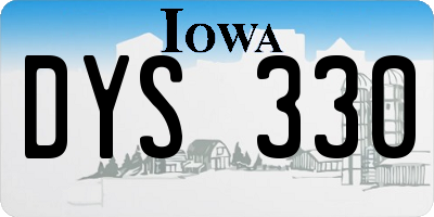 IA license plate DYS330