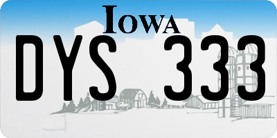 IA license plate DYS333