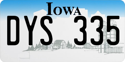 IA license plate DYS335