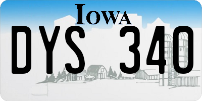 IA license plate DYS340
