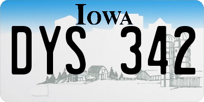 IA license plate DYS342