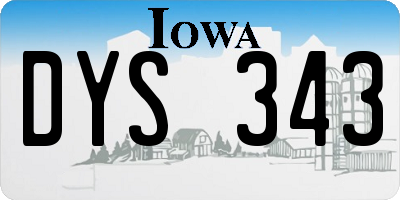 IA license plate DYS343
