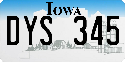 IA license plate DYS345