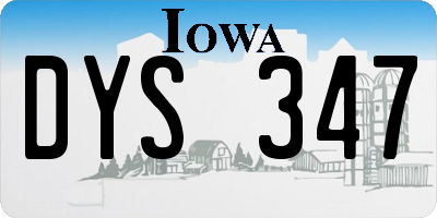 IA license plate DYS347