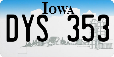 IA license plate DYS353