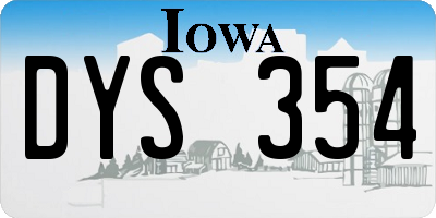 IA license plate DYS354