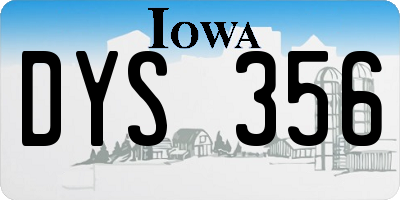 IA license plate DYS356