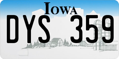 IA license plate DYS359