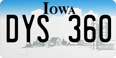 IA license plate DYS360