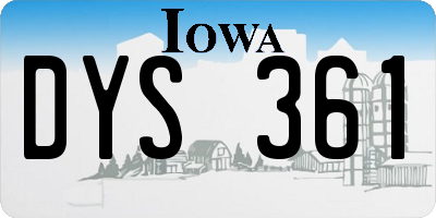 IA license plate DYS361