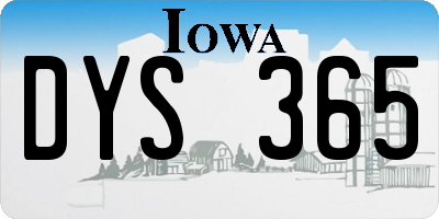 IA license plate DYS365