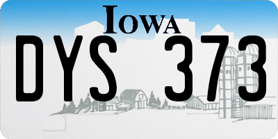 IA license plate DYS373