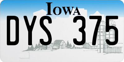 IA license plate DYS375