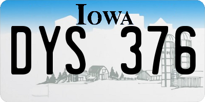 IA license plate DYS376