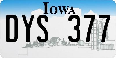IA license plate DYS377