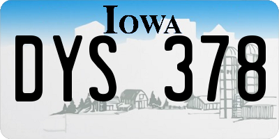 IA license plate DYS378
