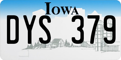 IA license plate DYS379