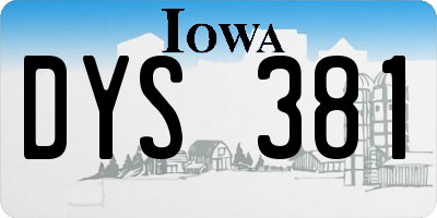 IA license plate DYS381