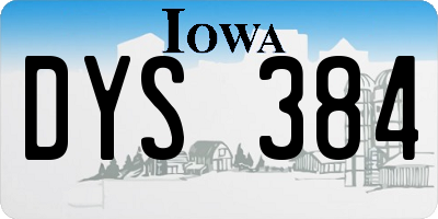 IA license plate DYS384