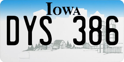 IA license plate DYS386