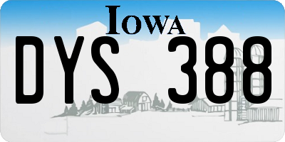 IA license plate DYS388