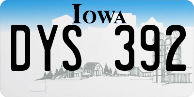 IA license plate DYS392