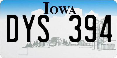 IA license plate DYS394