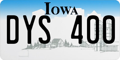IA license plate DYS400