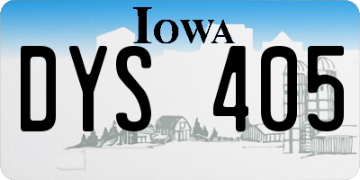 IA license plate DYS405