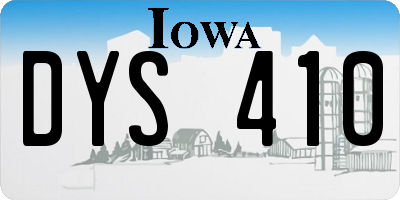 IA license plate DYS410
