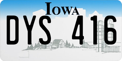IA license plate DYS416