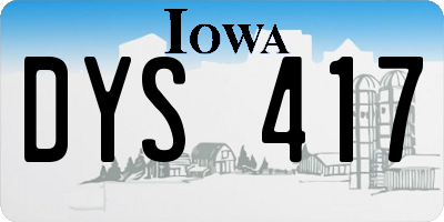 IA license plate DYS417
