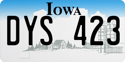 IA license plate DYS423