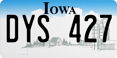 IA license plate DYS427